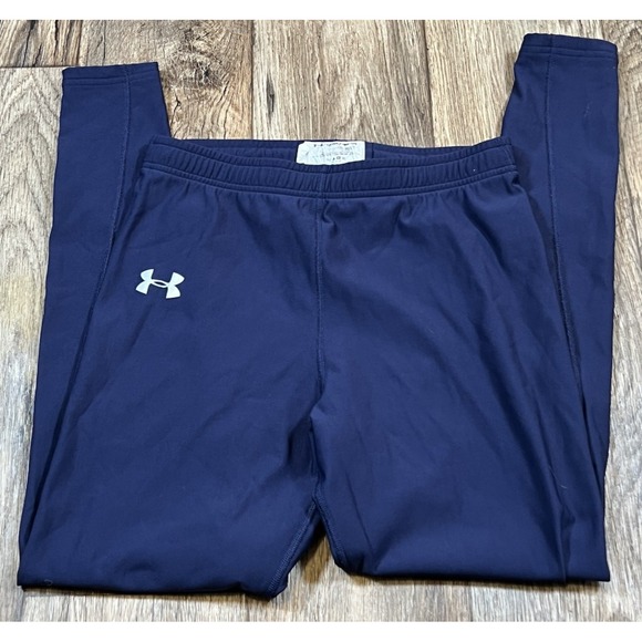 Under Armour Large Thermal Leggings Long Johns Navy Blue Coldgear Stretch Base - Picture 1 of 3